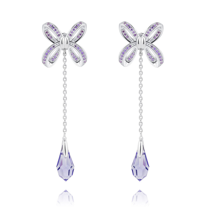 Content blissful knot earrings silver