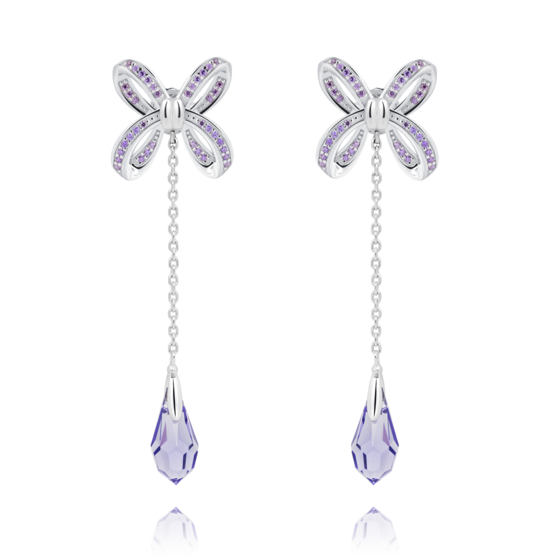 Content blissful knot earrings silver