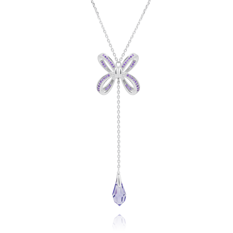 Content blissful knot necklace silver