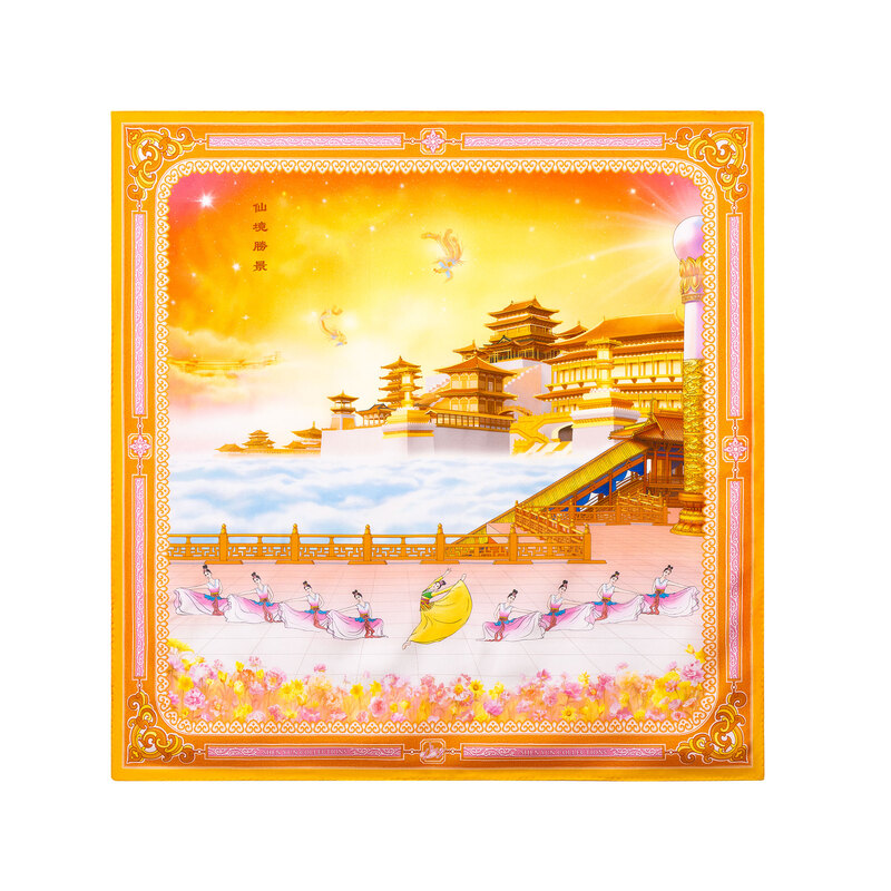 Content heavenly scene silk scarf
