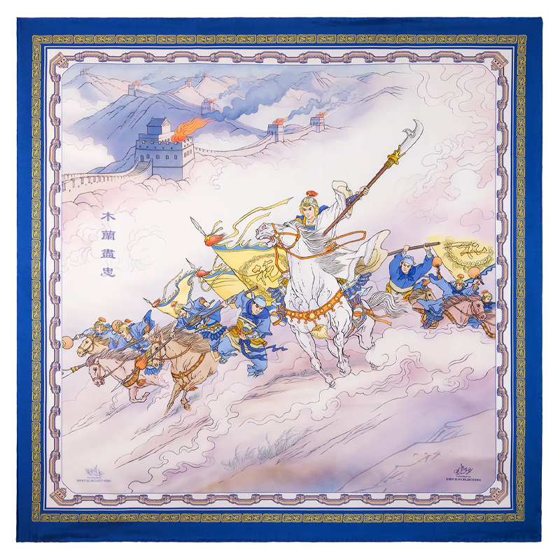 Content mulan double sided square scarf   royal bronze new