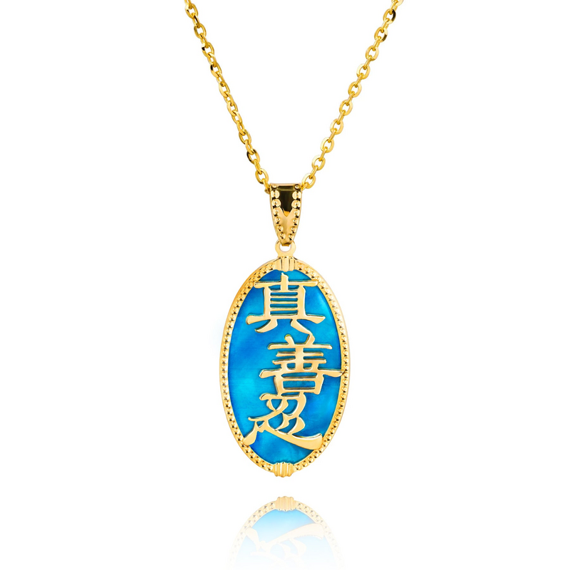 Content zsr blue mother pearple necklace