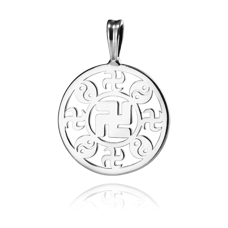 Content content falun pendant 18kt white gold 25mm front image 800x800